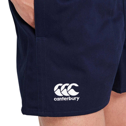 Navy - Side - Canterbury Mens Logo Rugby Shorts