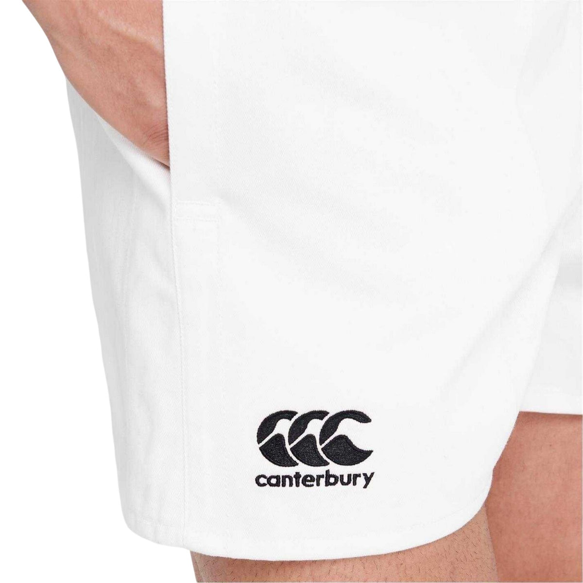 White - Side - Canterbury Mens Logo Rugby Shorts