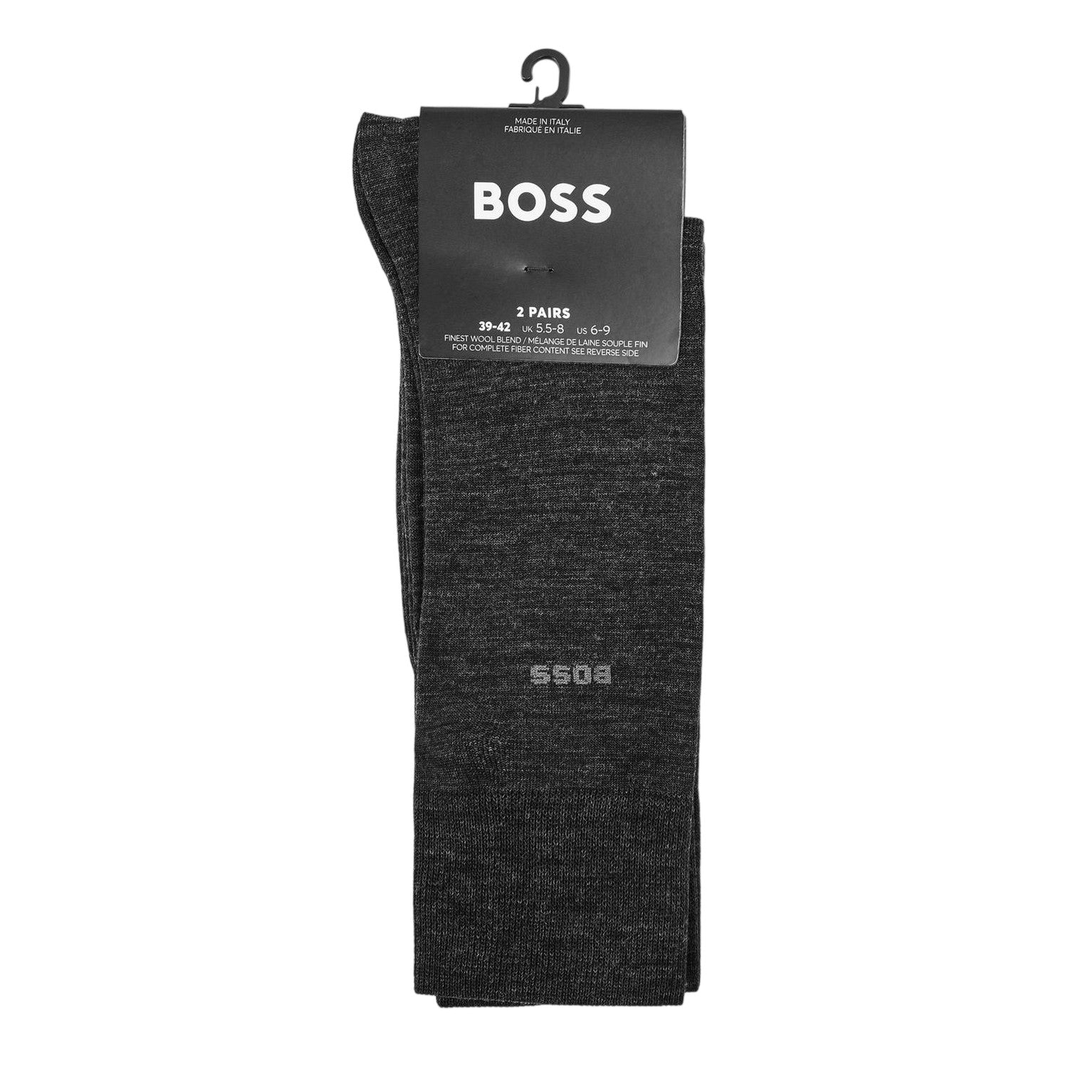 Charcoal - Back - Boss Mens Wool Ankle Socks (Pack of 2)
