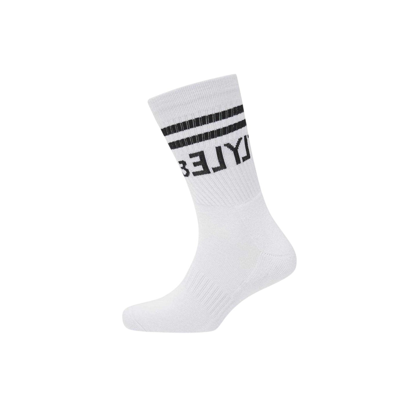 Bright White - Back - Lyle & Scott Mens Logo Crew Socks (Pack of 3)