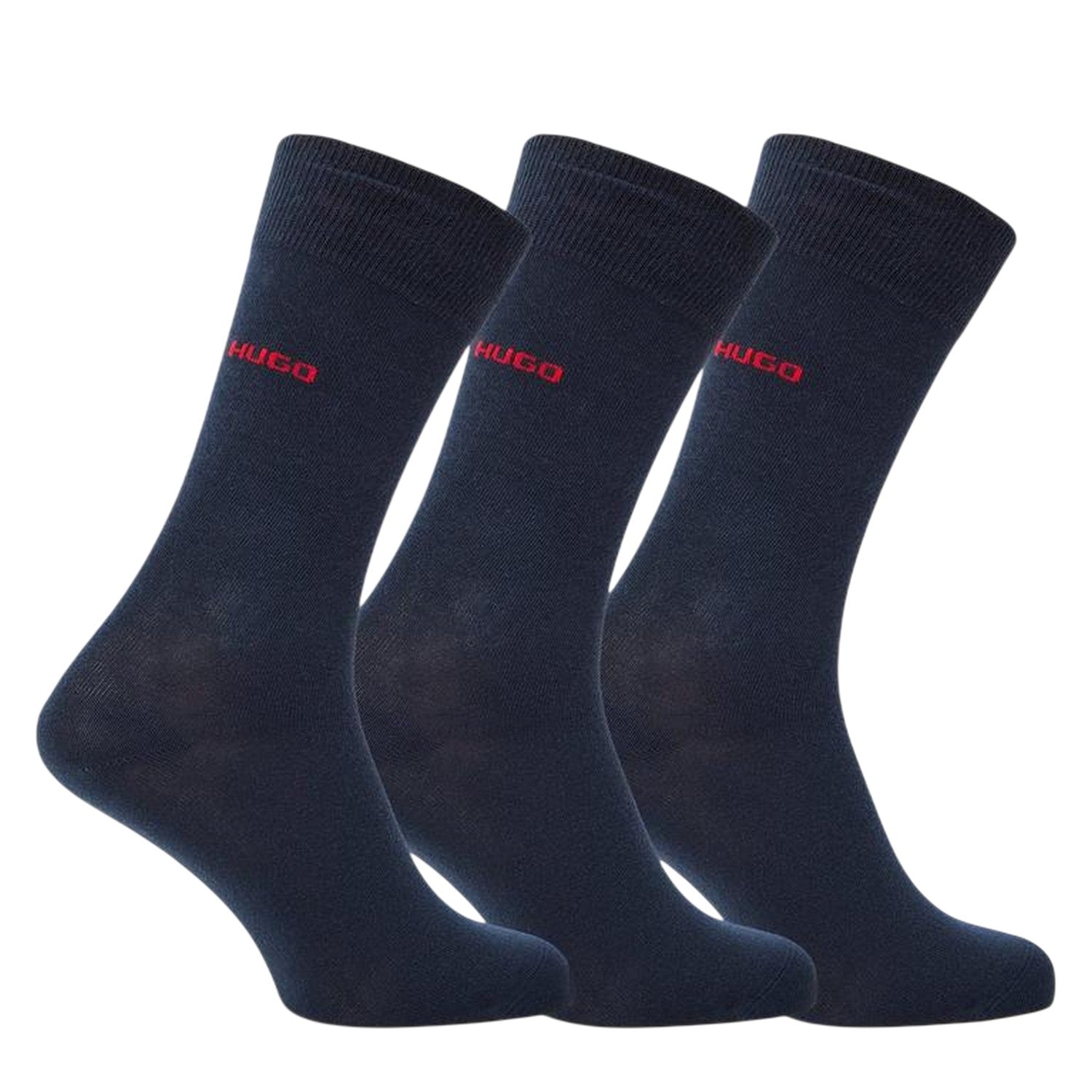 Dark Blue - Front - Hugo Mens Ankle Socks (Pack of 3)