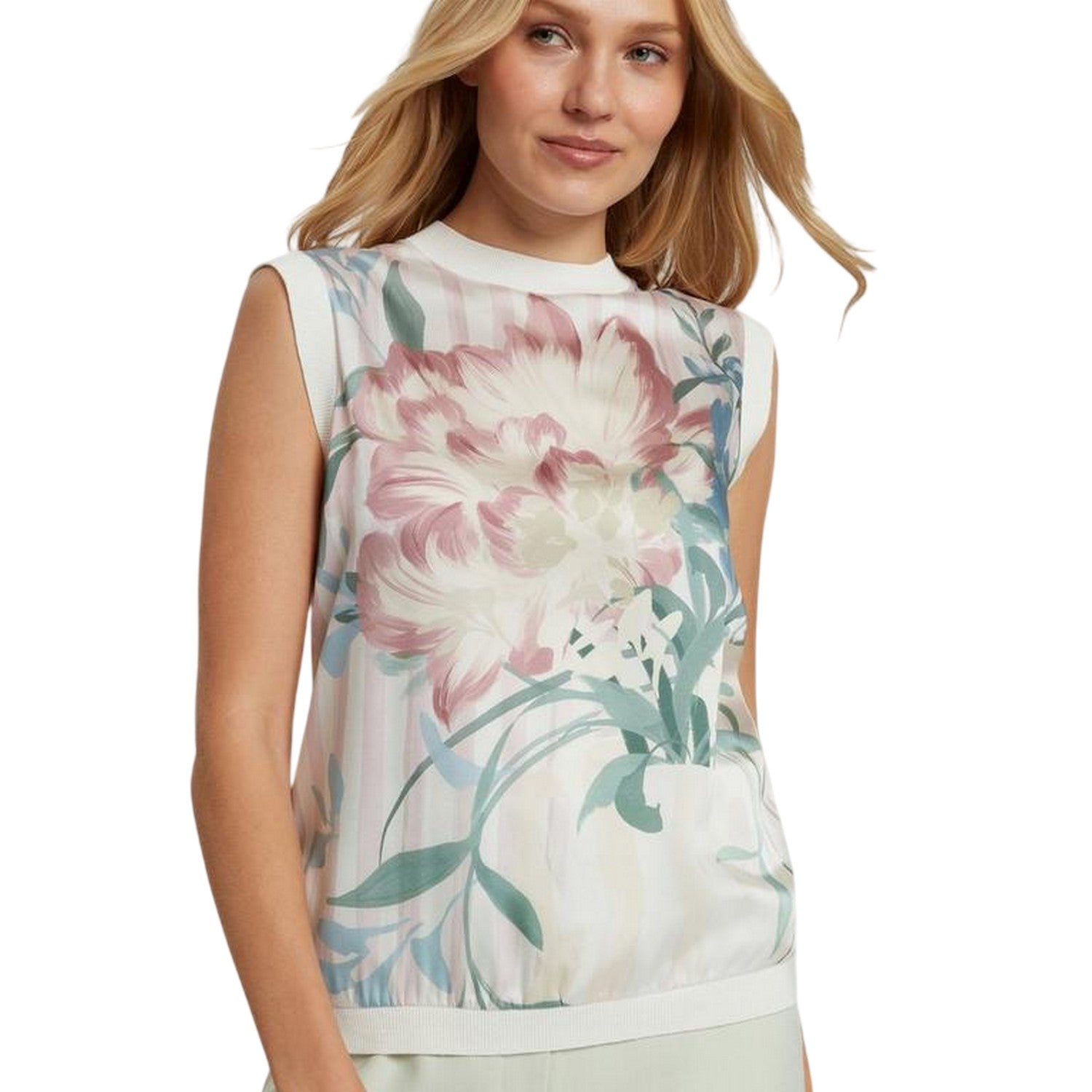 Pink - Side - Ted Baker Womens-Ladies Floral Woven Tank Top