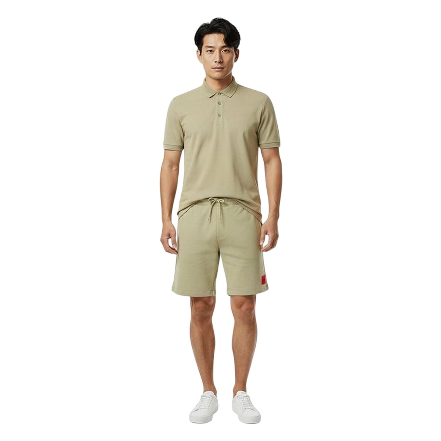 Dark Green - Side - Hugo Mens Fleece Sweat Shorts