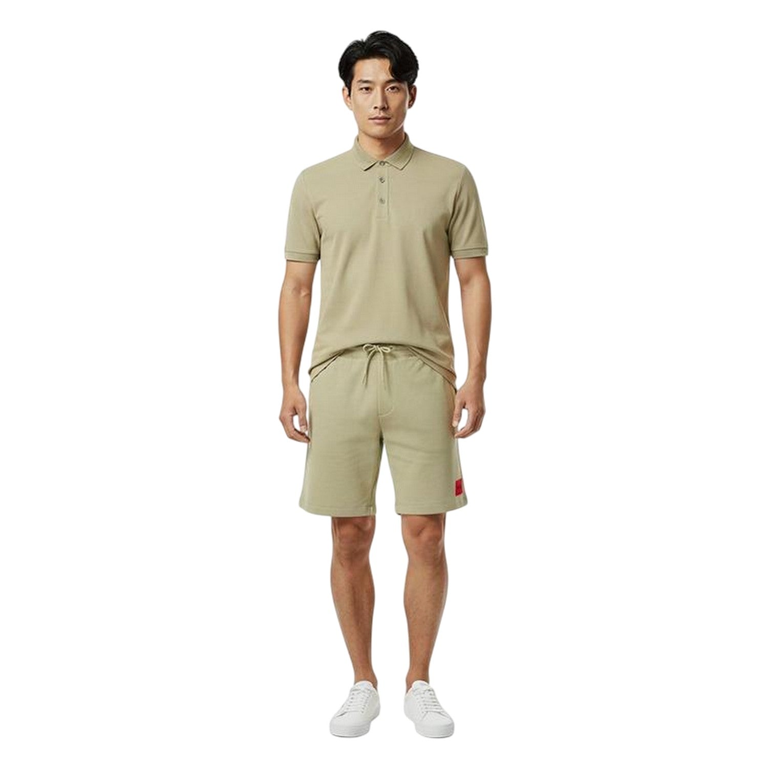 Dark Green - Side - Hugo Mens Fleece Sweat Shorts