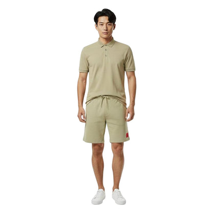 Dark Green - Side - Hugo Mens Fleece Sweat Shorts