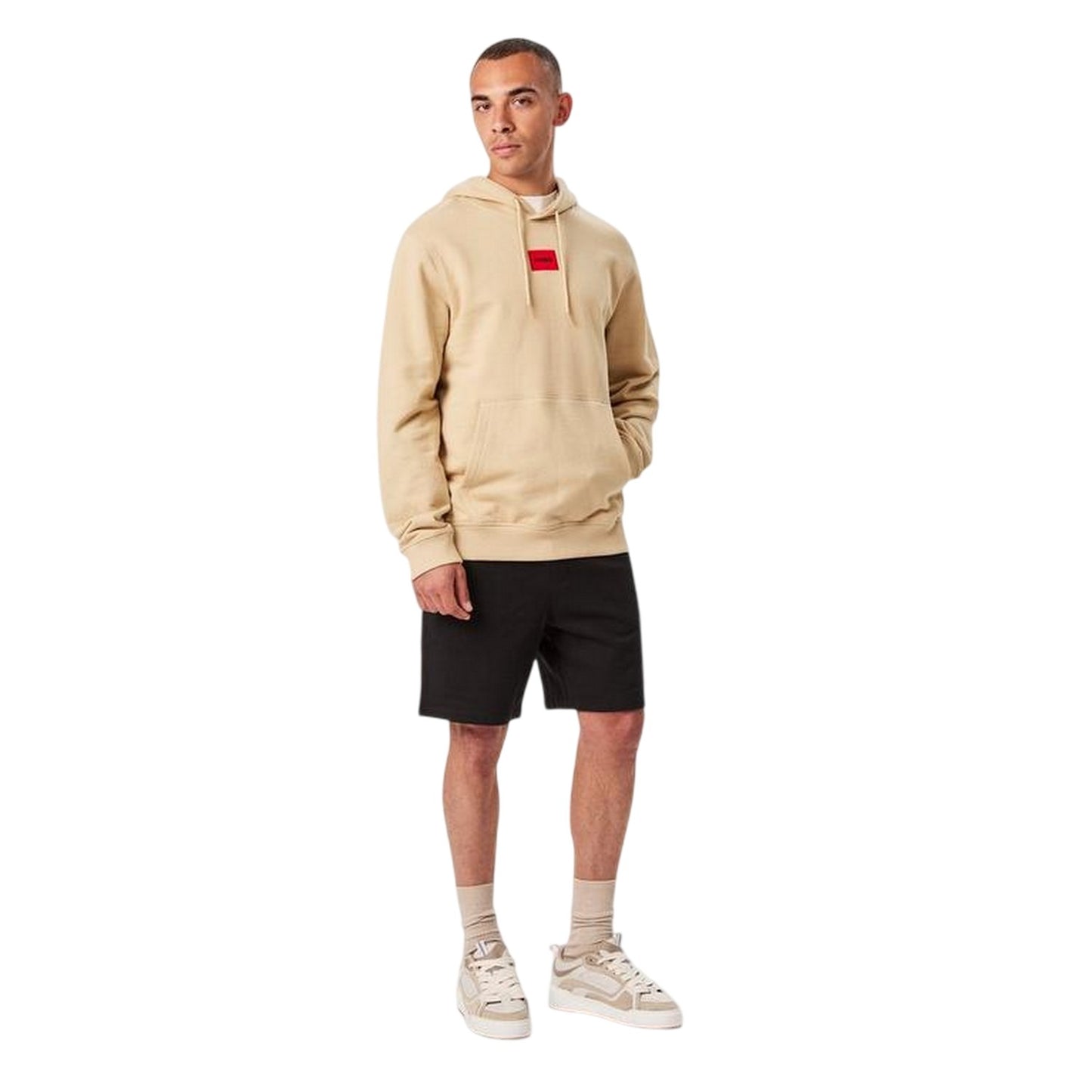 Black - Side - Hugo Mens Fleece Sweat Shorts