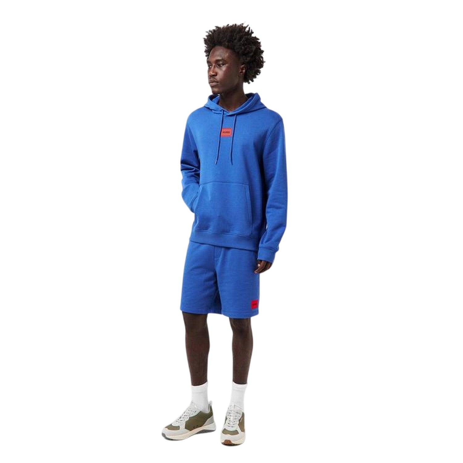 Blue - Side - Hugo Mens Fleece Sweat Shorts