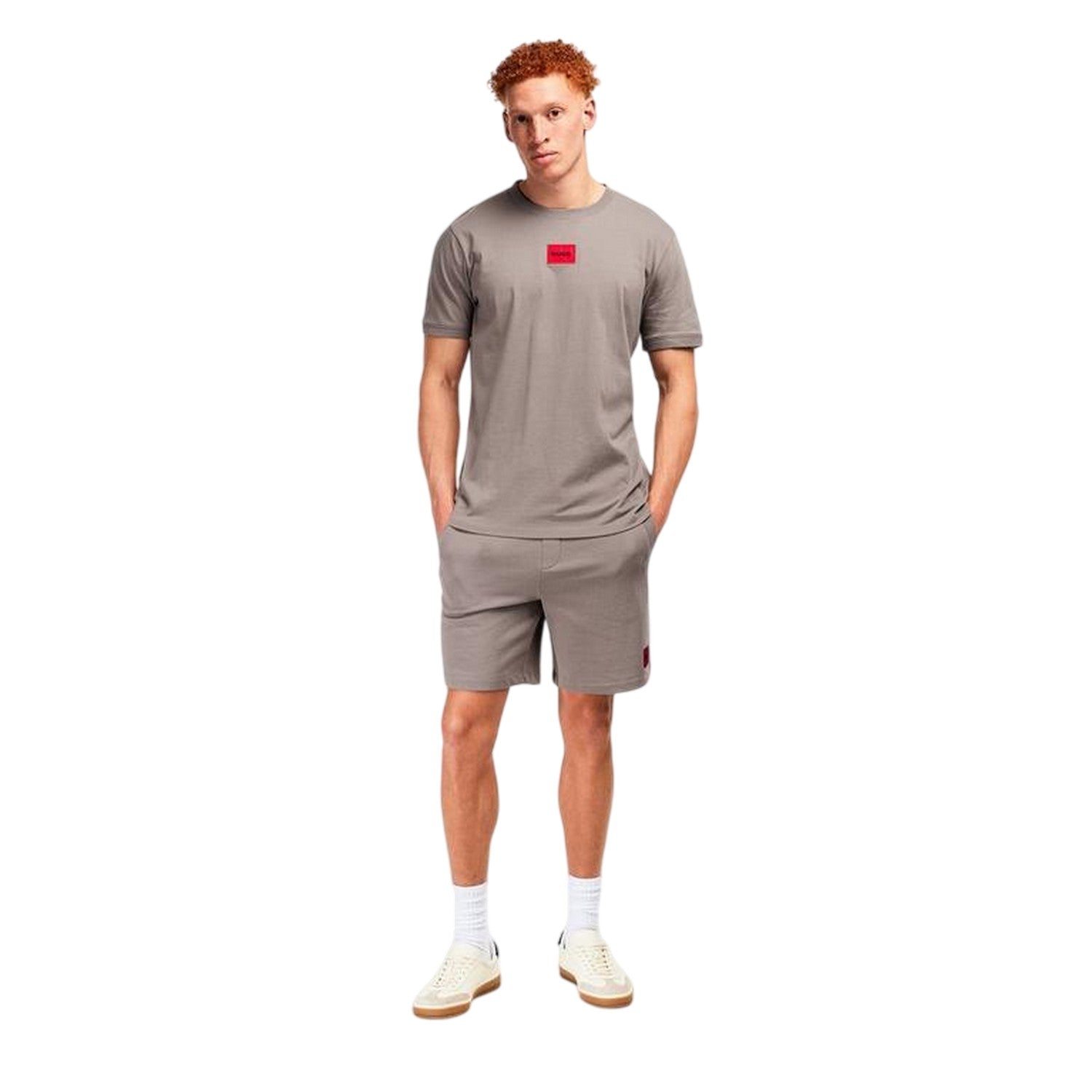 Brown - Side - Hugo Mens Fleece Sweat Shorts
