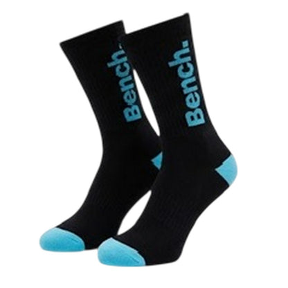 Black - Back - Bench Mens Cotton Dress Socks (Pack of 7)