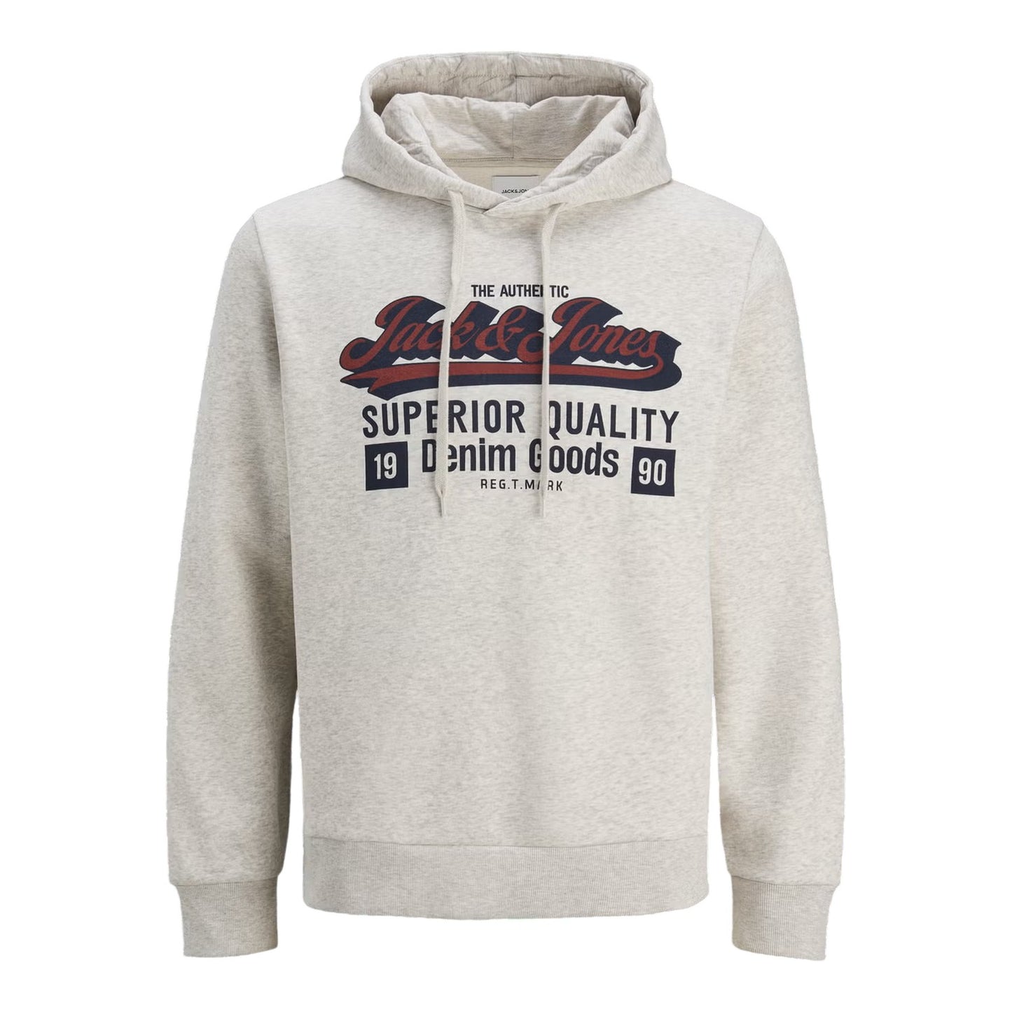 White Melange - Front - Jack And Jones Mens Denim Goods Hoodie