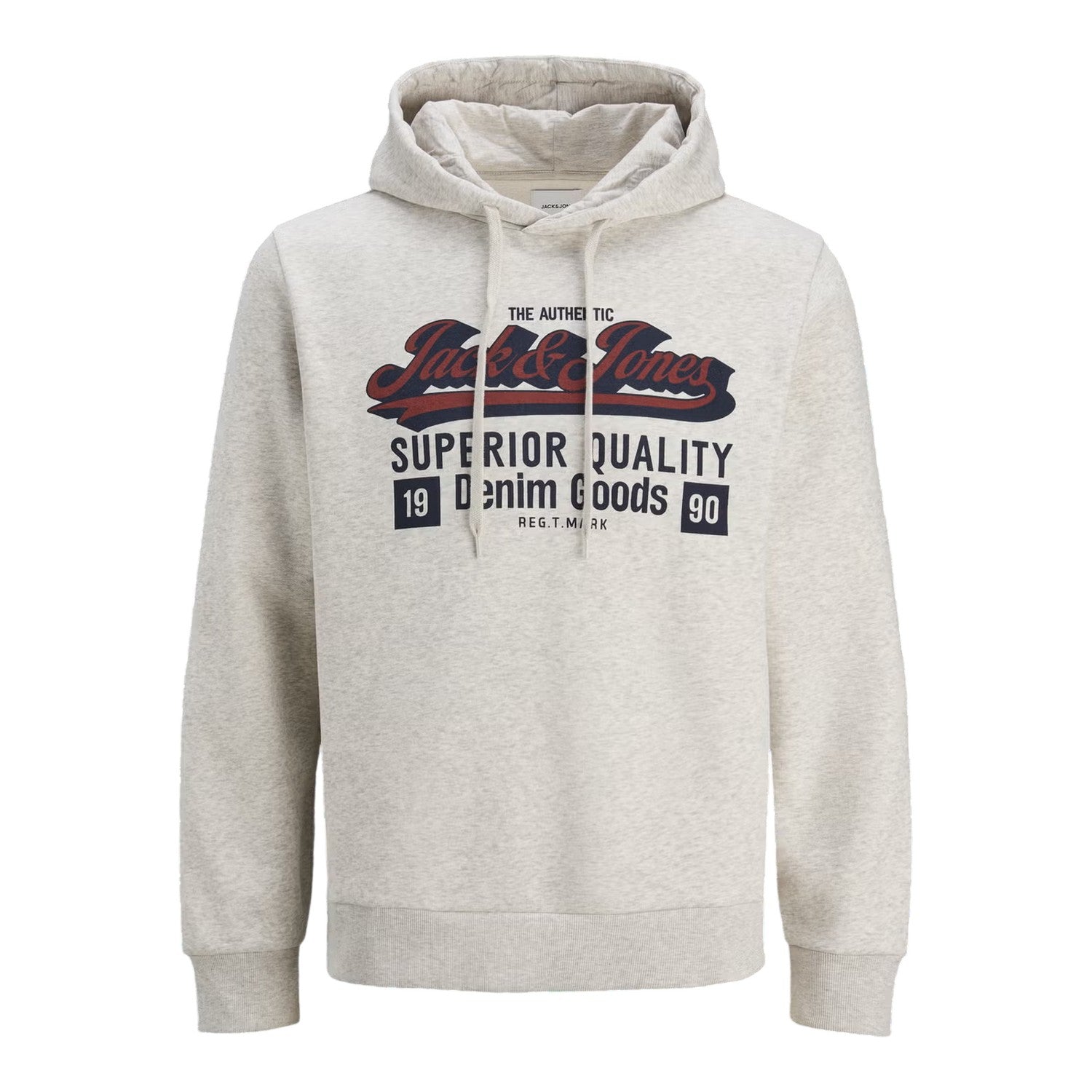 White Melange - Front - Jack And Jones Mens Denim Goods Hoodie