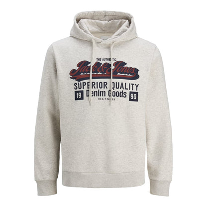 White Melange - Front - Jack And Jones Mens Denim Goods Hoodie