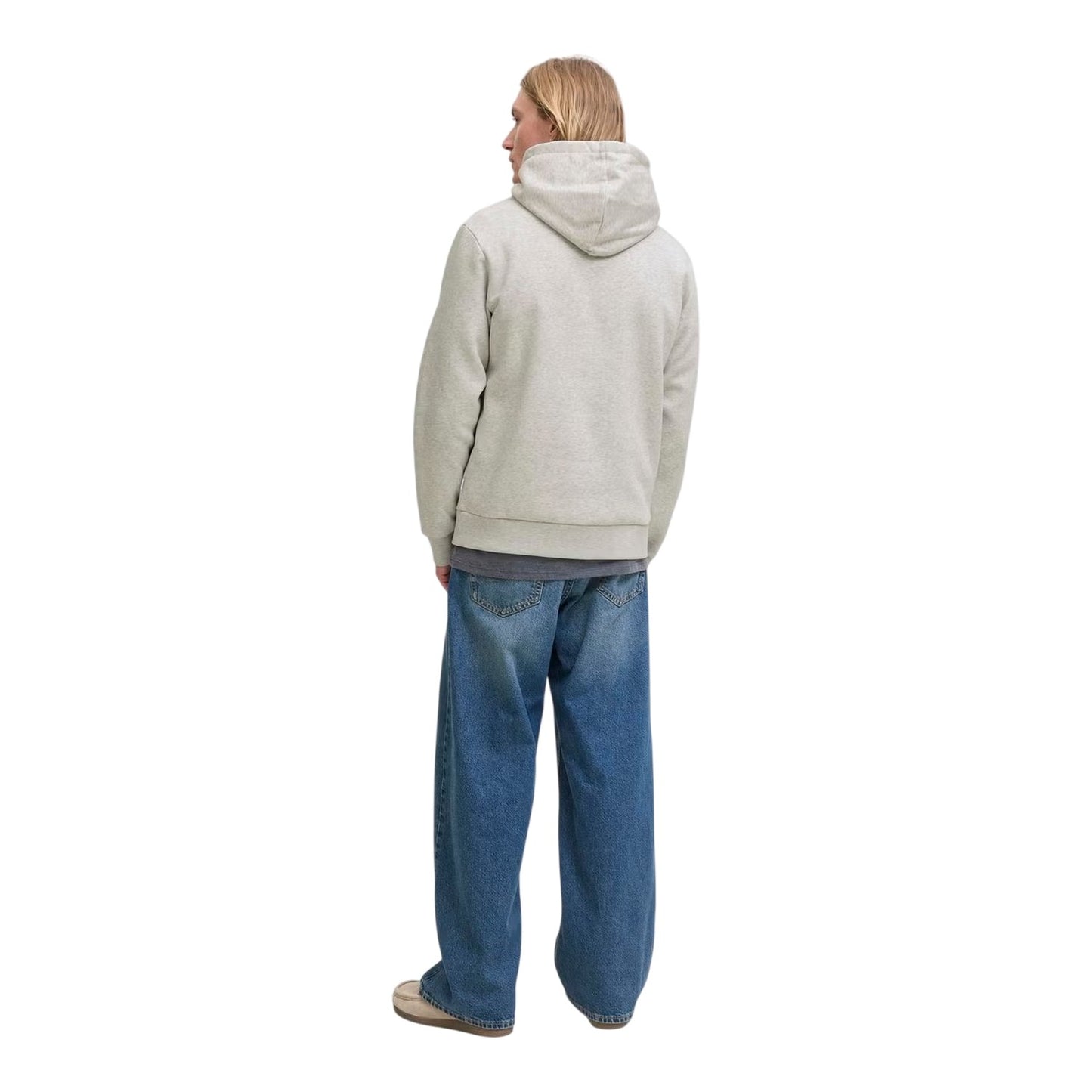 White Melange - Back - Jack And Jones Mens Denim Goods Hoodie