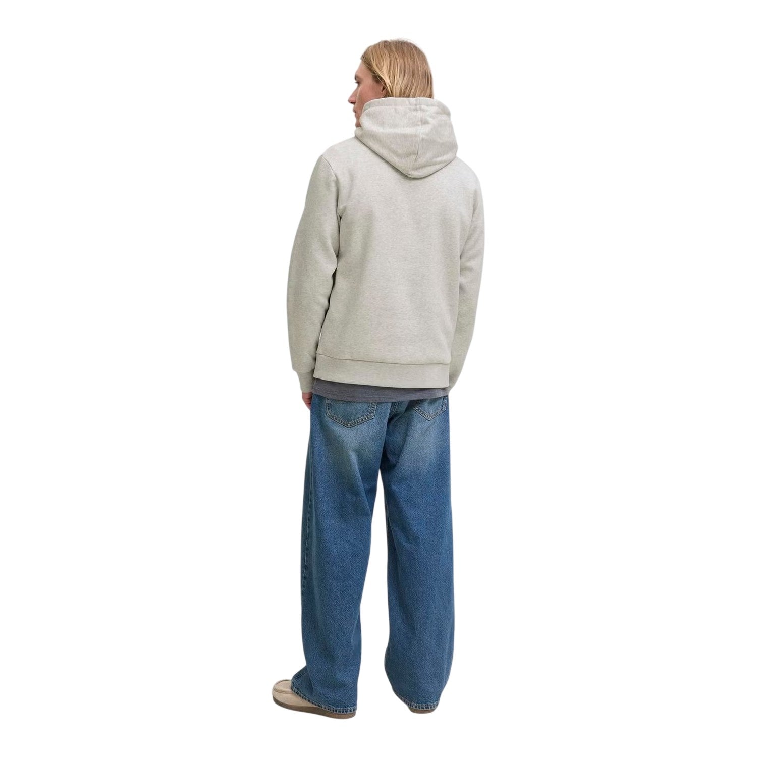 White Melange - Back - Jack And Jones Mens Denim Goods Hoodie