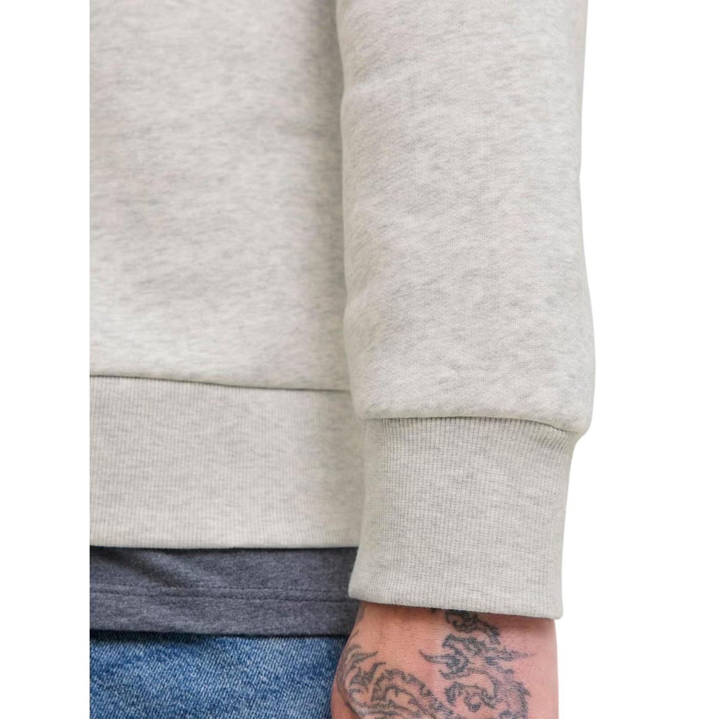 White Melange - Side - Jack And Jones Mens Denim Goods Hoodie