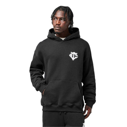 Black - Side - Couture Mens Heavyweight Relaxed Fit Hoodie