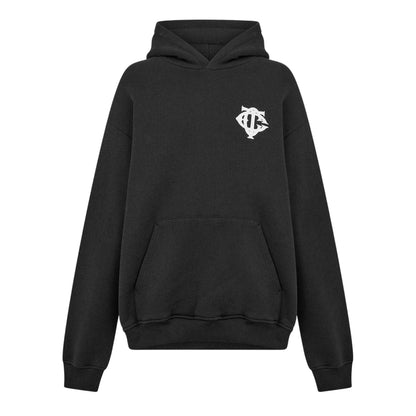 Black - Front - Couture Mens Heavyweight Relaxed Fit Hoodie