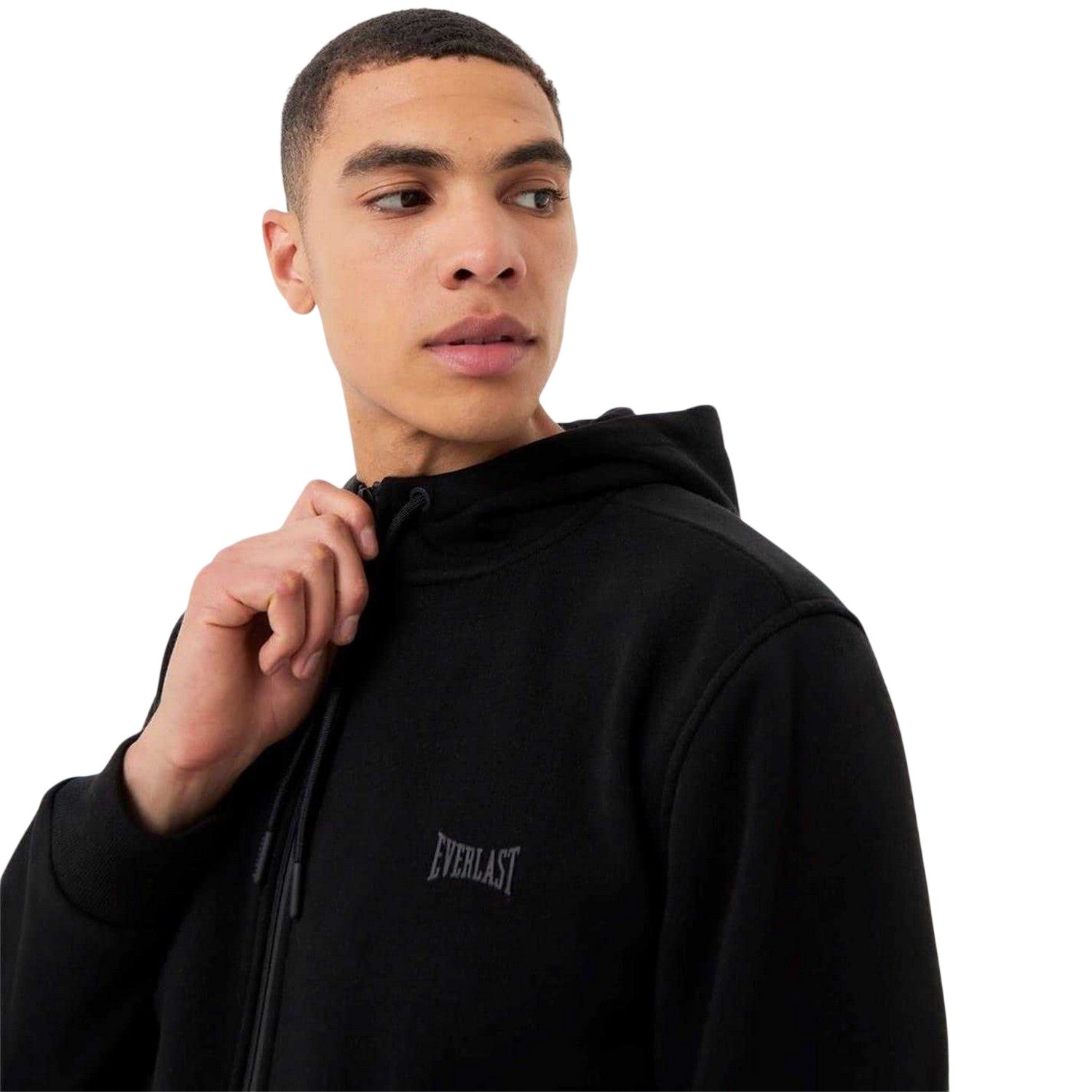 Black - Side - Everlast Mens Premium Full Zip Hoodie
