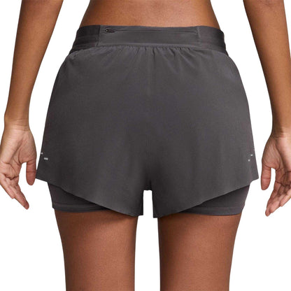 Thunder Grey - Back - Nike Womens-Ladies FIT Swift 2 in 1 Running Shorts
