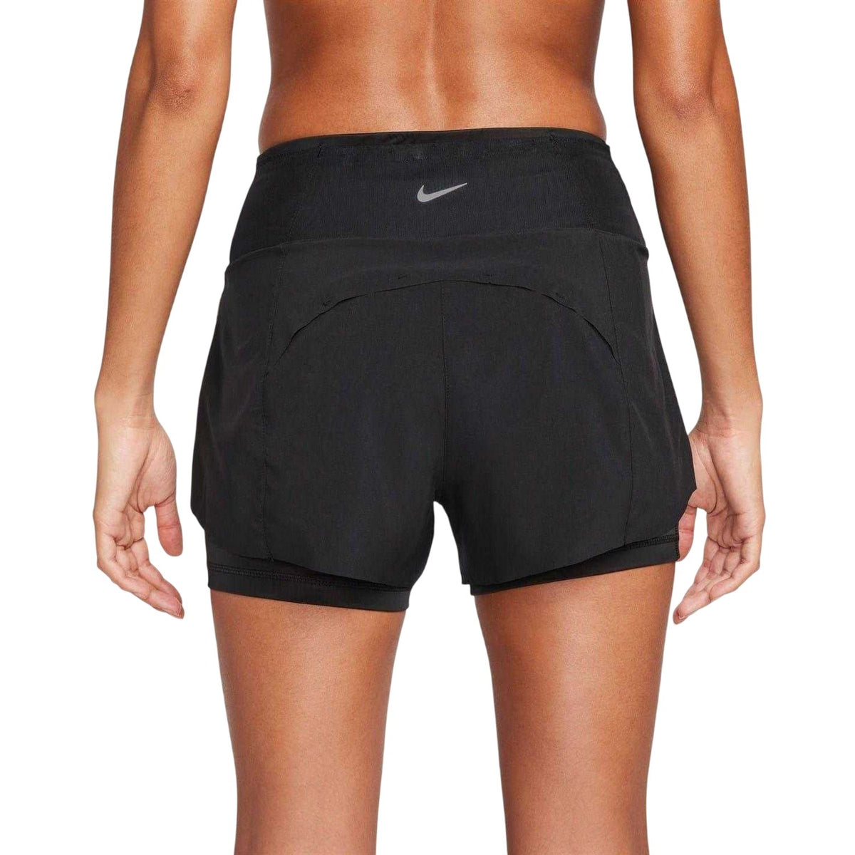 Black - Back - Nike Womens-Ladies FIT Swift 2 in 1 Running Shorts