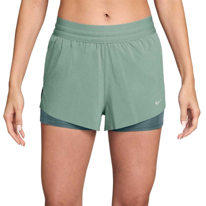 Green - Front - Nike Womens-Ladies FIT Swift 2 in 1 Running Shorts