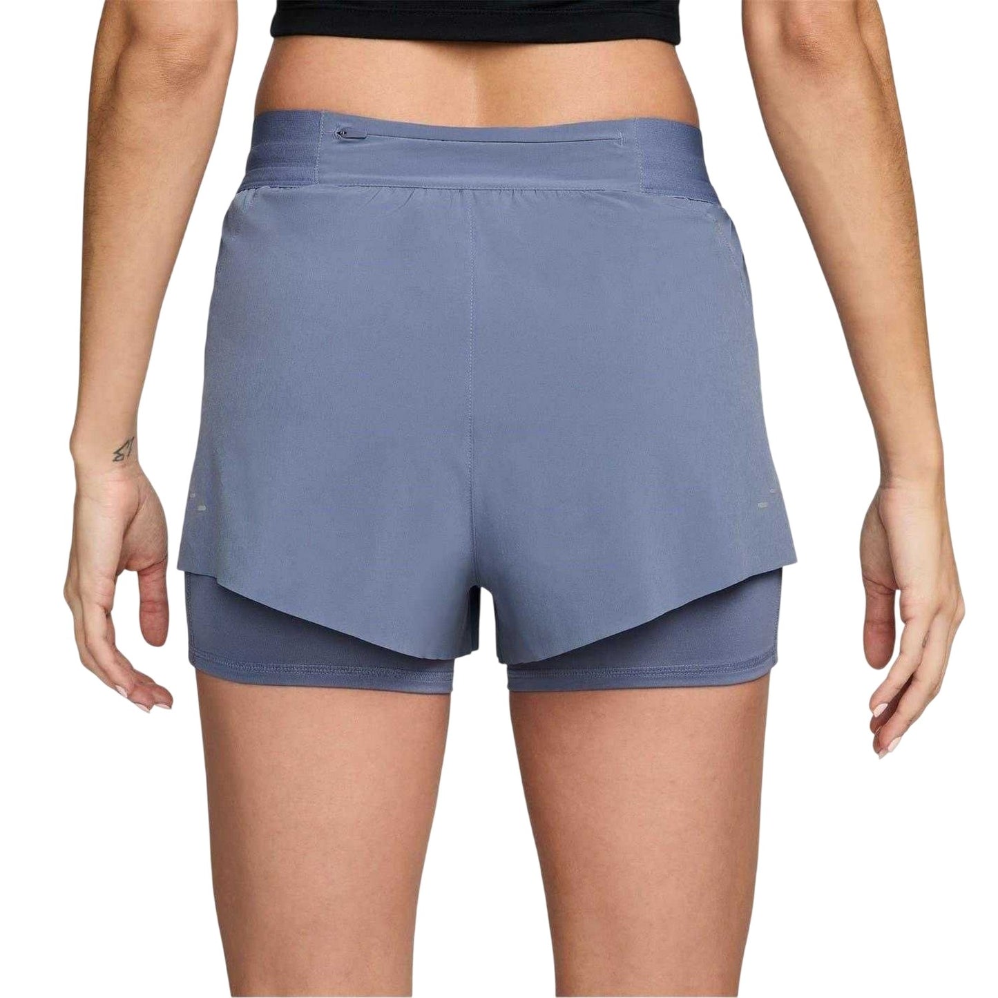 Indigo - Back - Nike Womens-Ladies FIT Swift 2 in 1 Running Shorts