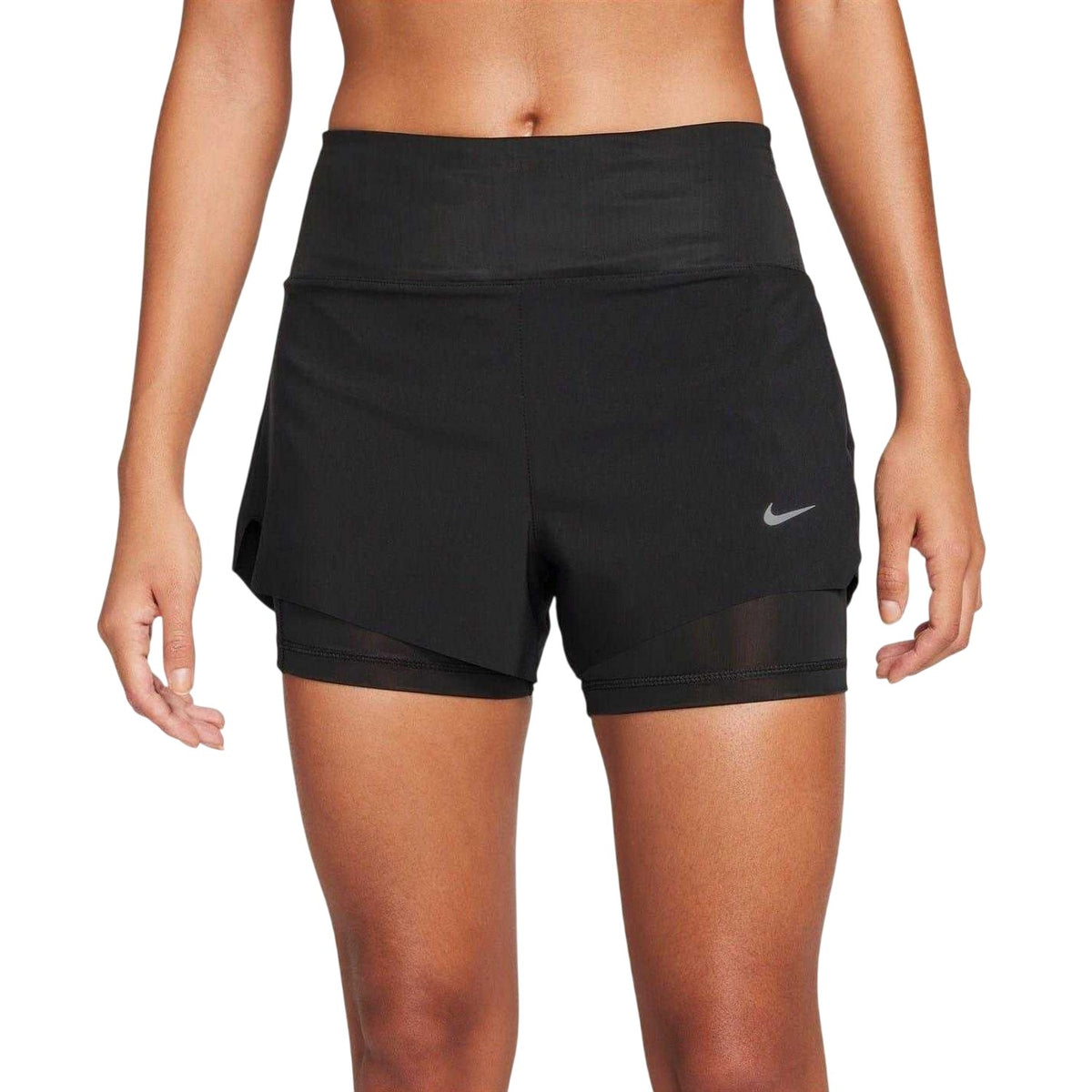 Black - Front - Nike Womens-Ladies FIT Swift 2 in 1 Running Shorts