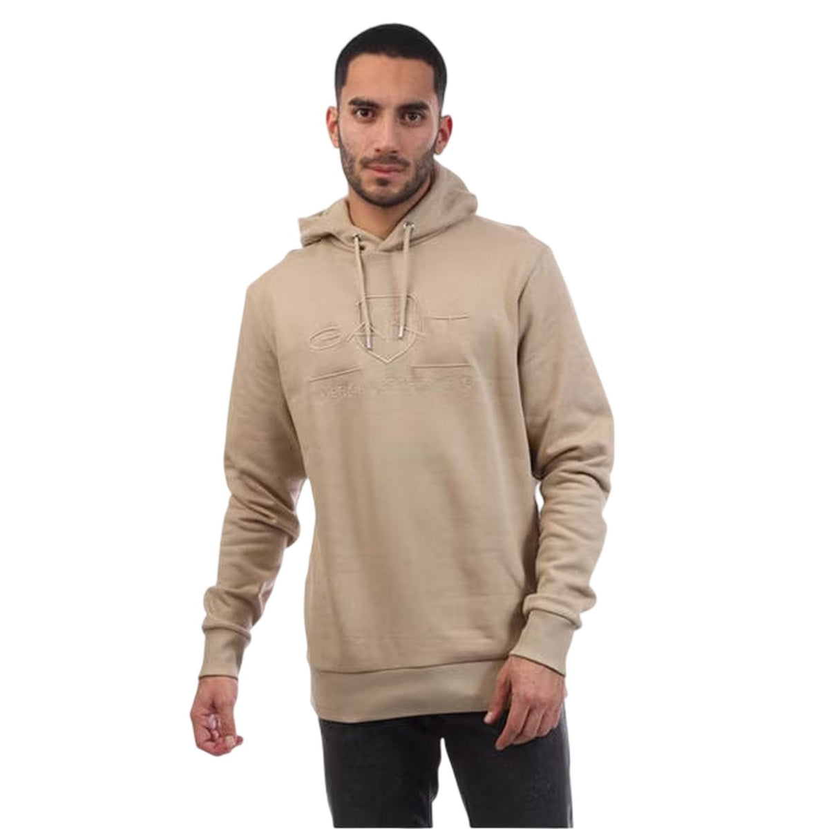 Beige - Front - Gant Mens Archive Shield Regular Hoodie