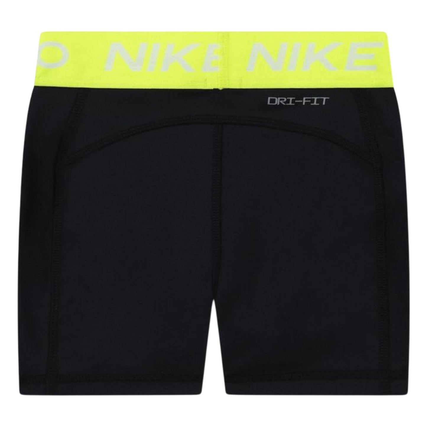 Black-Volt - Back - Nike Girls Pro Athletic Compression Shorts