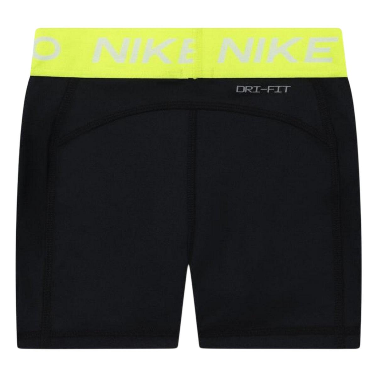 Black-Volt - Back - Nike Girls Pro Athletic Compression Shorts