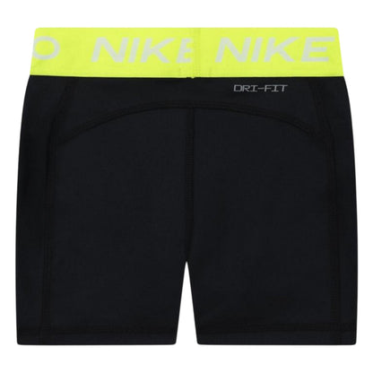Black-Volt - Back - Nike Girls Pro Athletic Compression Shorts
