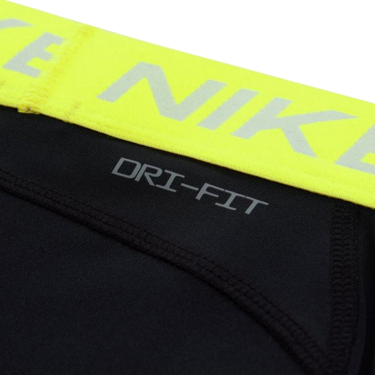 Black-Volt - Side - Nike Girls Pro Athletic Compression Shorts