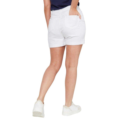 White - Back - Be You Womens-Ladies Denim Jean Shorts