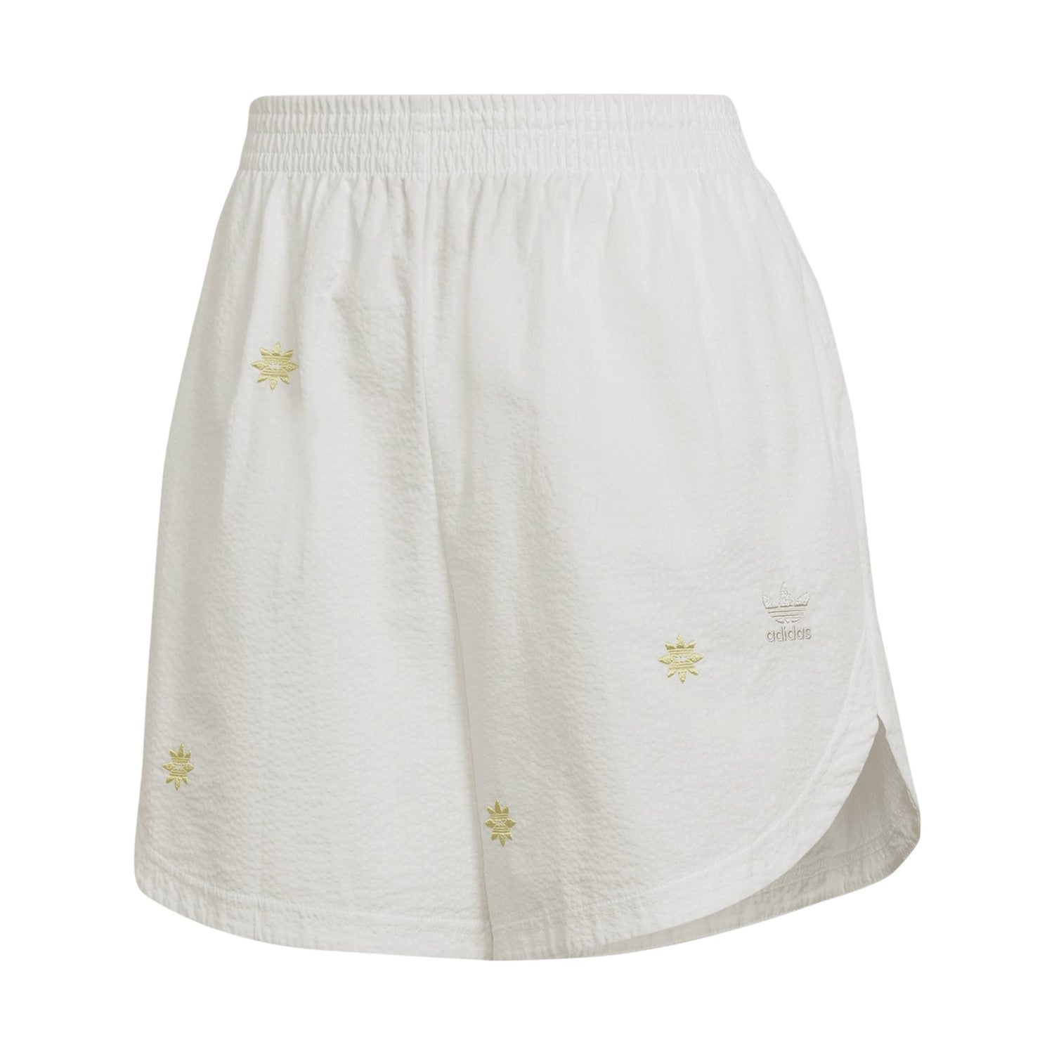 White - Front - Adidas Womens-Ladies Logo Sweat Shorts
