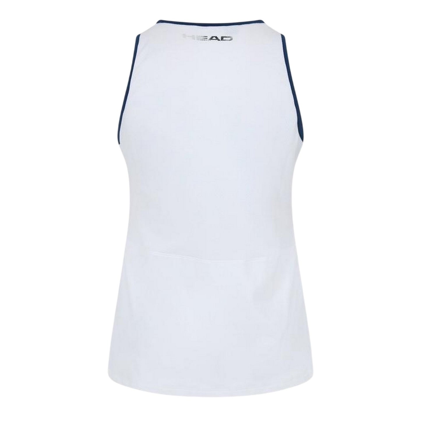 White-Navy - Back - Head Womens-Ladies Crew Neck Tennis Tank Top