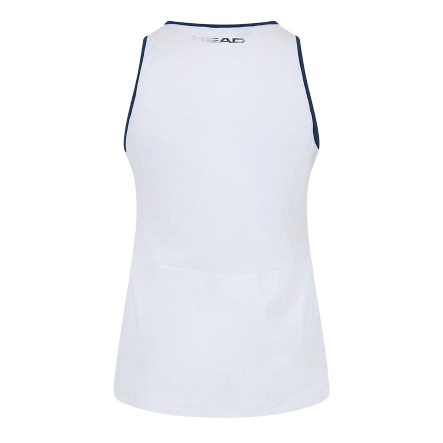 White-Navy - Back - Head Womens-Ladies Crew Neck Tennis Tank Top