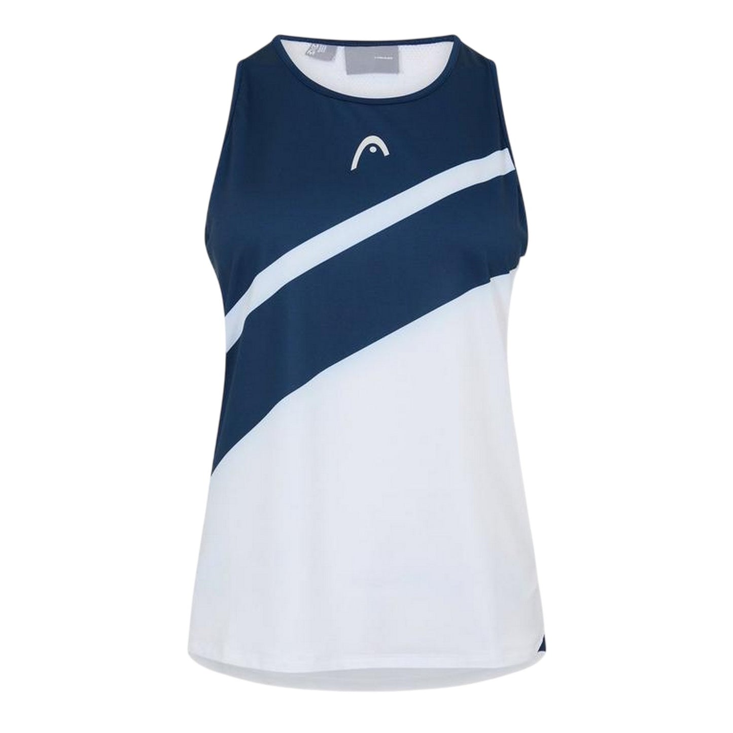 White-Navy - Front - Head Womens-Ladies Crew Neck Tennis Tank Top