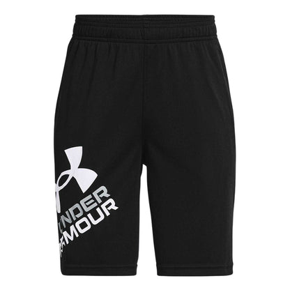 Black-White - Front - Under Armour Childrens-Kids Prototype Logo Shorts