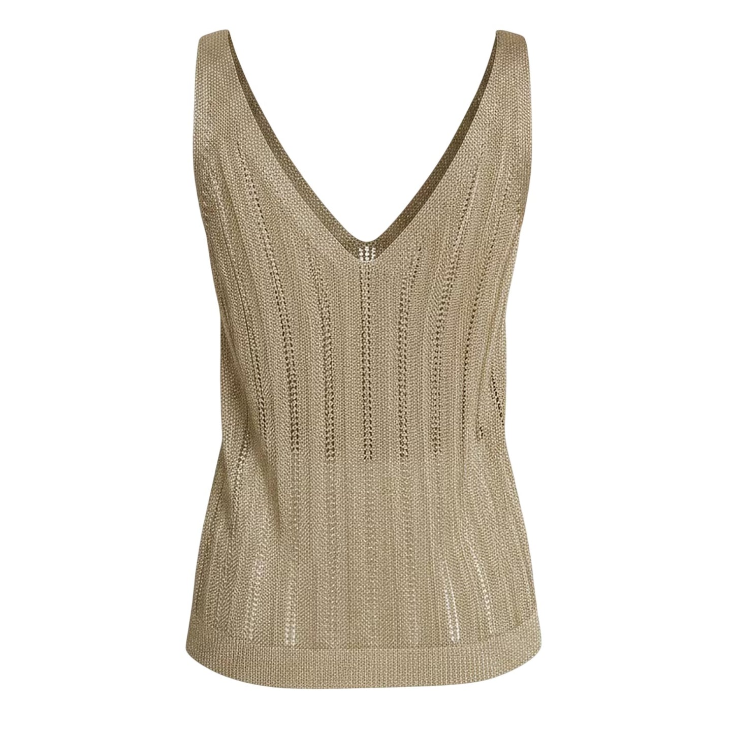 Gold - Back - Ted Baker Womens-Ladies Knitted Sleeveless Tank Top