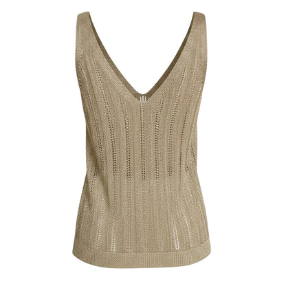 Gold - Back - Ted Baker Womens-Ladies Knitted Sleeveless Tank Top