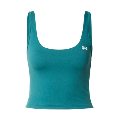 Green - Front - Under Armour Womens-Ladies Motion Performance Cropped Vest Top