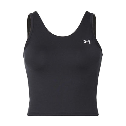 Black - Front - Under Armour Womens-Ladies Motion Performance Cropped Vest Top