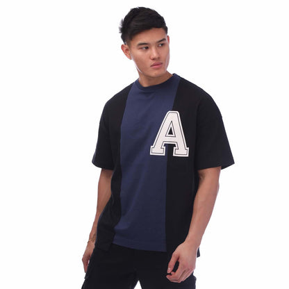 Black-White - Front - Ambush Mens Varsity T-Shirt