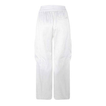 White - Back - Off White Womens-Ladies Duchesse Satin Cargo Trousers