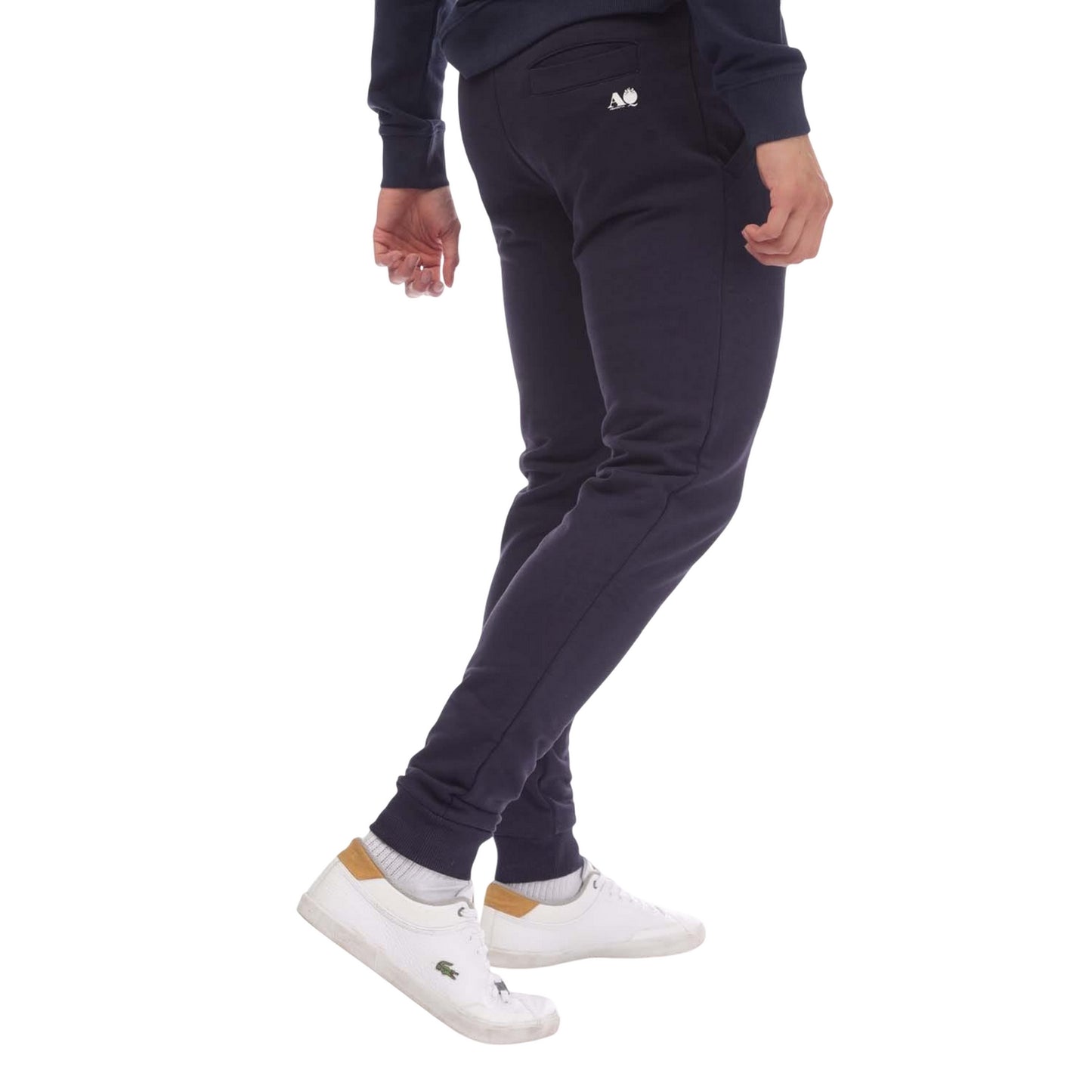Navy - Back - Aquascutum Mens Logo Jogging Bottoms