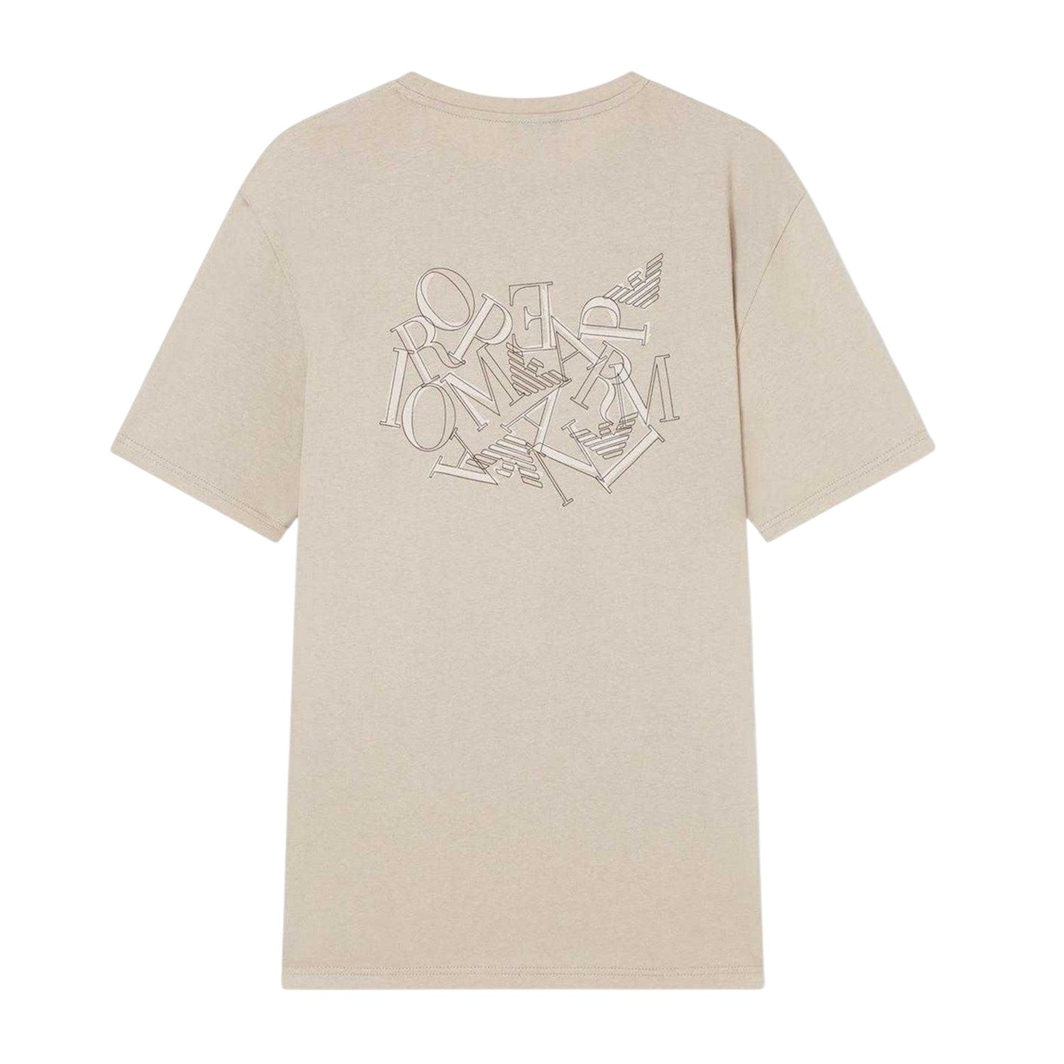 Taupe-Stone - Back - Emporio Armani EA7 Mens T-Shirt