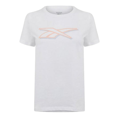 White - Front - Reebok Womens-Ladies Logo Regular T-Shirt