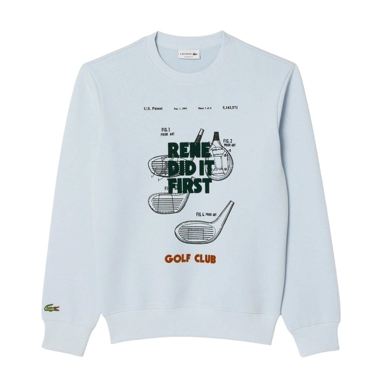Blue - Front - Lacoste Mens Printed Pique Sweatshirt
