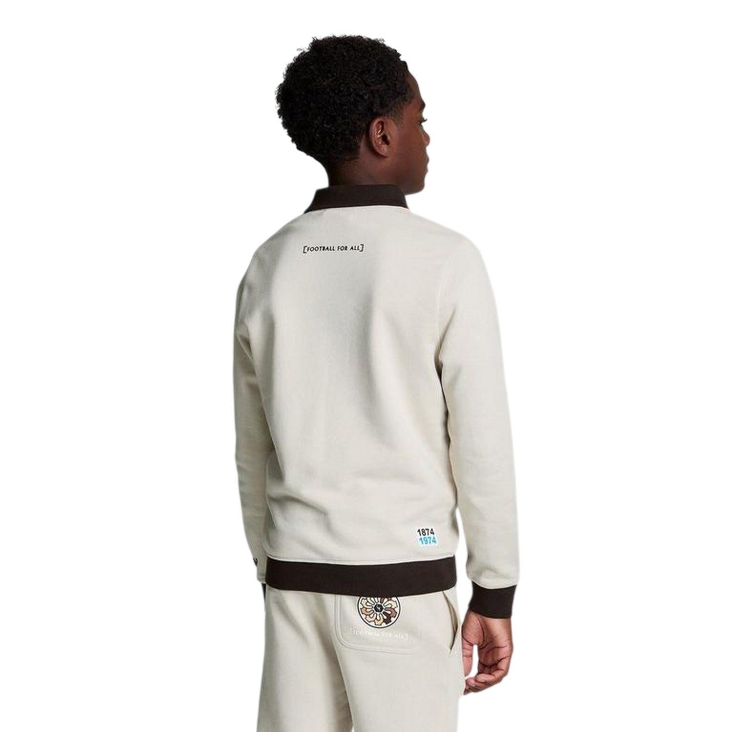Beige - Back - Lyle & Scott Boys Logo Collared Sweatshirt