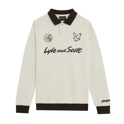 Beige - Front - Lyle & Scott Boys Logo Collared Sweatshirt
